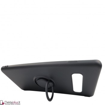 Švelnaus silikono dėklas su žiedu - juodas (Samsung S10 Plus) Švelnaus silikono dėklas su žiedu - juodas (Samsung S10 Plus)